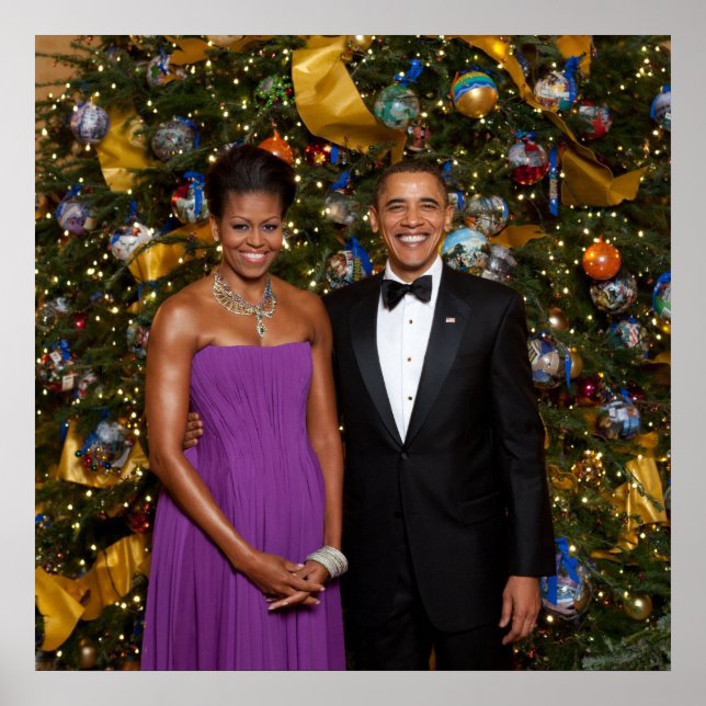 Christmas of President Barack Obama and Michelle Poster (Front)
