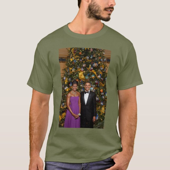 Christmas of President Barack Obama and Michelle T-Shirt (Front)