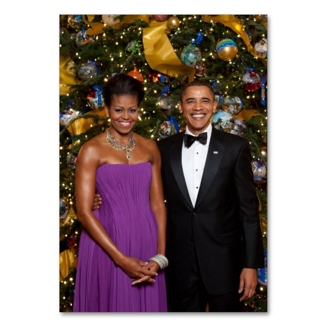 Christmas of President Barack Obama and Michelle Table Number (Front)