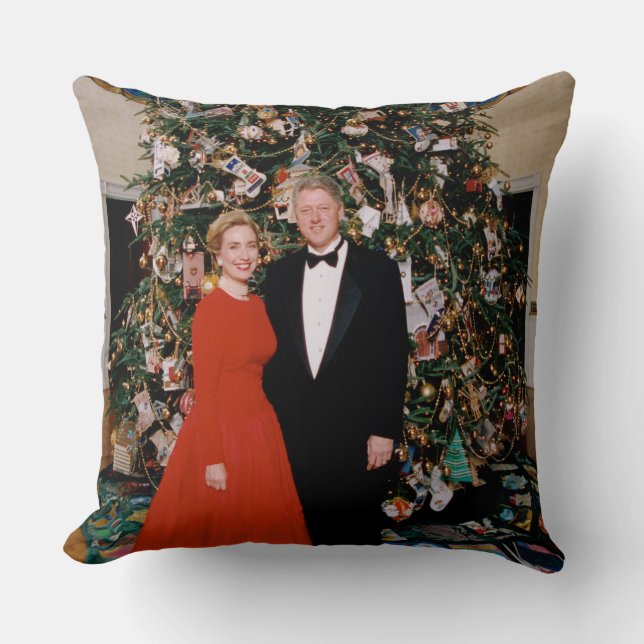 Christmas of US President Bill Clinton & Hillary  Cushion (Front)