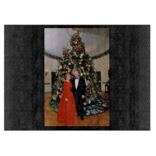 Christmas of US President Bill Clinton & Hillary Cutting Board