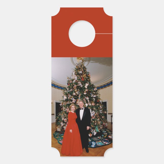 Christmas of US President Bill Clinton & Hillary  Door Hanger (Back)