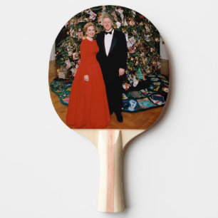 Christmas of US President Bill Clinton & Hillary Ping Pong Paddle