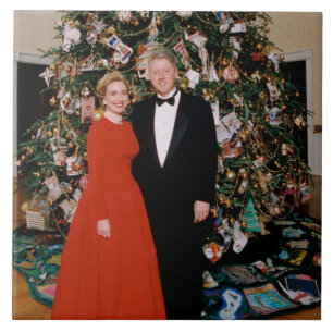 Christmas of US President Bill Clinton & Hillary  Tile