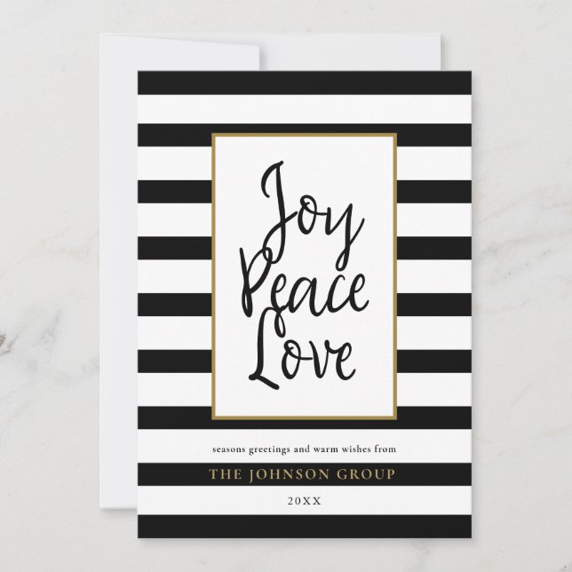 Christmas Office Joy Peace Love Holiday Card (Front)