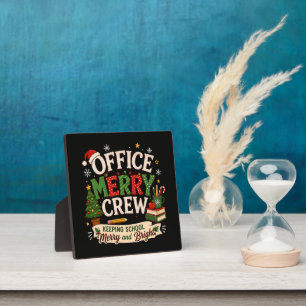 Christmas Office Merry Crew Keeping School Plaque
