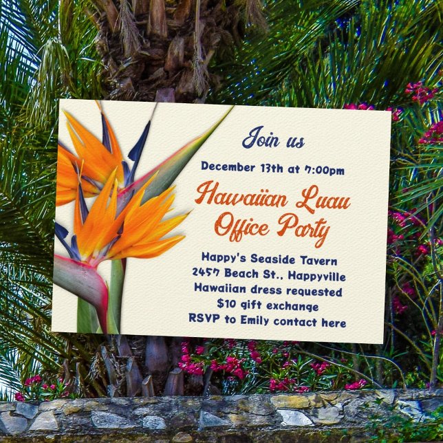 Christmas Office Party Hawaiian Luau Theme Invitation (Creator Uploaded)