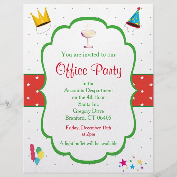 Office Christmas Party Flyers Zazzle.co.uk