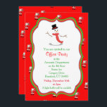 Christmas Office Party Invitation-Snowman Graphic Invitation<br><div class="desc">A beautiful Christmas Office Party Invitation with a Snowman graphic on a white background with small pictures of Santa on a red background on the front and back covers. A lovely way to invite friends or work colleagues for a special Christmas drink at the your place of work. A way...</div>