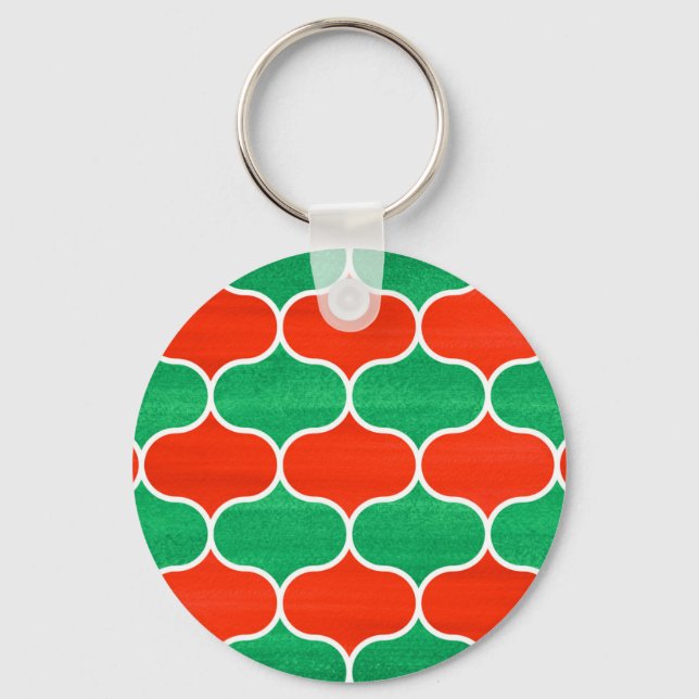 Christmas Ogee Pattern keychain (Front)
