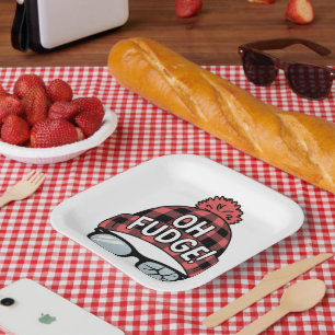 Christmas Oh Fudge Xmas Vacation Funny Holiday Paper Plate