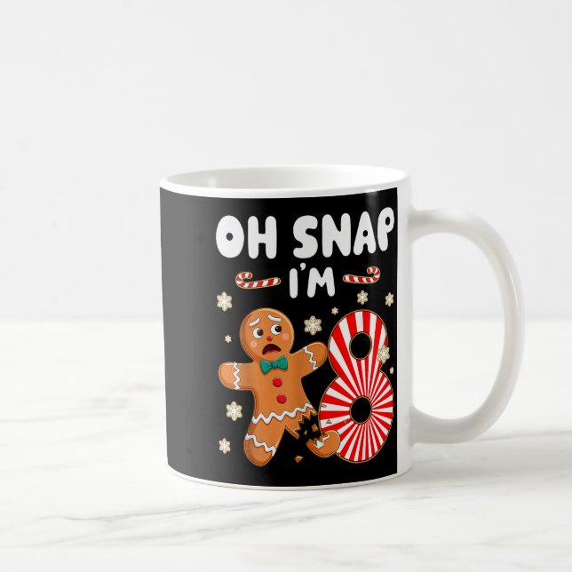 Christmas Oh Snap 8 Year Old Gingerbread Man 8th B Coffee Mug (Right)