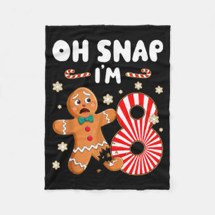 Christmas Oh Snap 8 Year Old Gingerbread Man 8th B Fleece Blanket