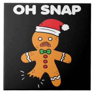 Christmas Oh Snap Gingerbread Funny Xmas Gift Tile
