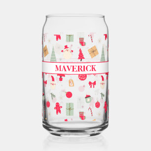 Christmas Oh What Fun First Birthday  Can Glass