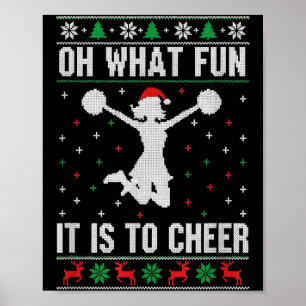 Christmas Oh What Fun It Is To Cheer - Cheerleadin Poster