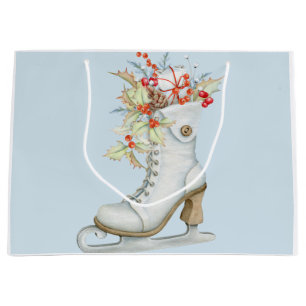 Christmas Old Fashioned Ice Skate Gift Bag