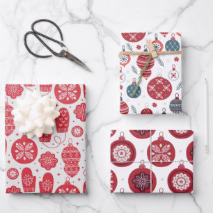 Christmas Old Style Pattern Wrapping Paper Sheets