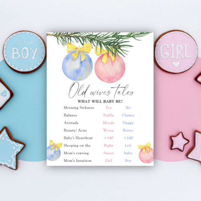 Christmas Old Wives Tales Gender Reveal Board  Poster (Creator Uploaded)