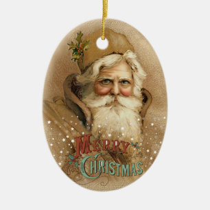 Christmas Old World Santa 2 Ceramic Tree Decoration