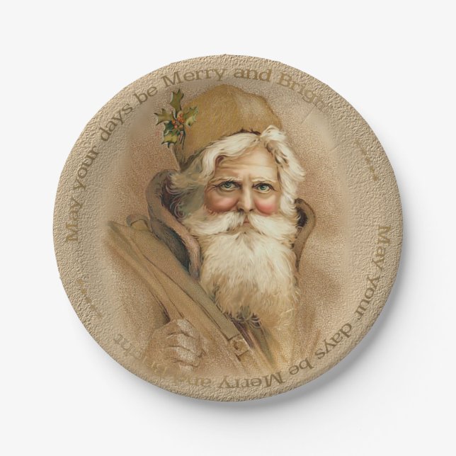 Christmas Old World Santa 2 - Porcela Paper Plates (Front)