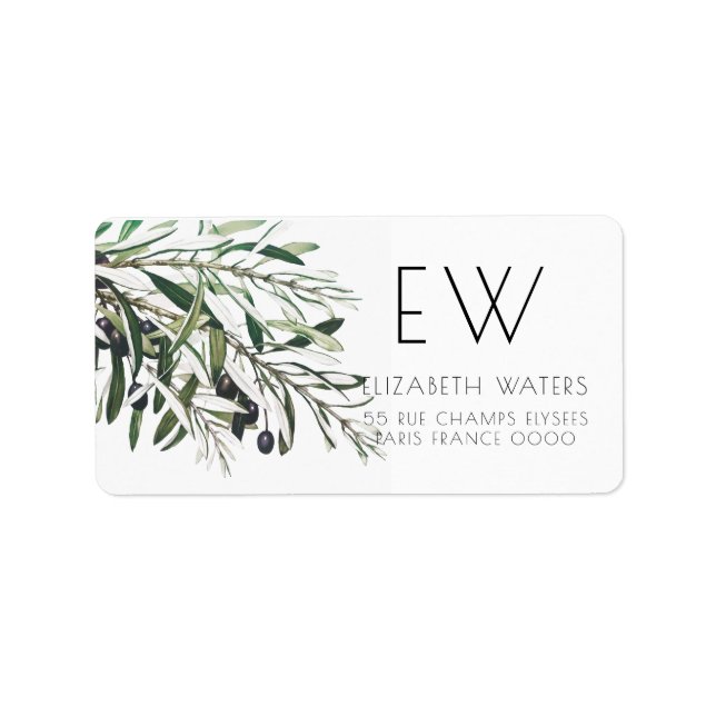 CHRISTMAS OLIVE BRANCH ADDRESS LABELS (Front)