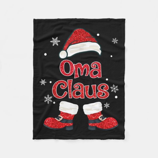 Christmas Oma Claus Grandmother Aunt Mother Daught Fleece Blanket (Front)