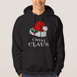 Christmas Oma Claus Matching Pajama Santa Hat X-ma Hoodie