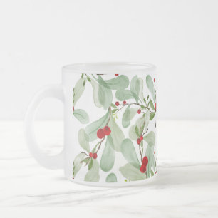 Christmas omella   frosted glass coffee mug