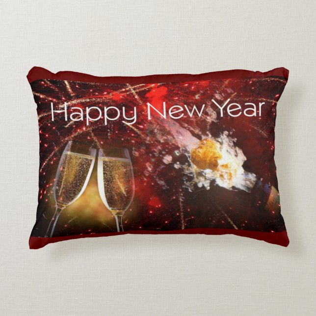 **CHRISTMAS ON BACK** **NEW YEAR ON FRONT** DECORATIVE CUSHION (Front)