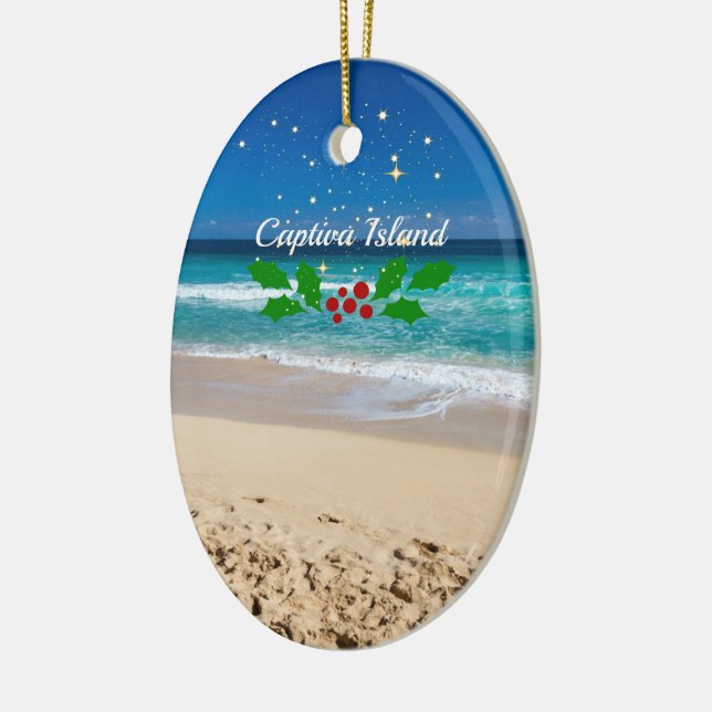 Christmas on Captiva Island, Florida  Ceramic Tree Decoration (Left)