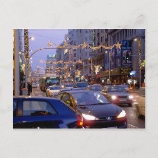 Christmas on Madrid's Gran Vía Postcard
