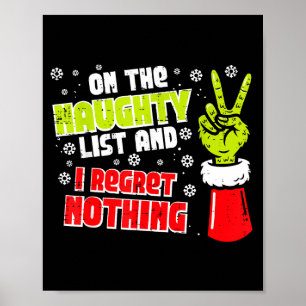 Christmas On Naughty List Regret Nothing Xmas Men Poster