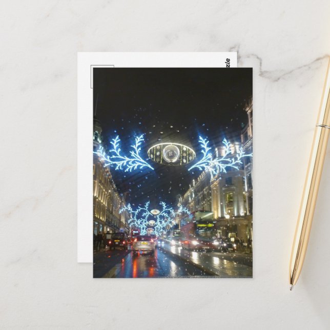 Christmas on Regent Street, London Postcard (Front/Back In Situ)