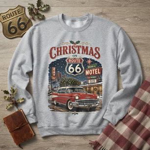 Christmas on Route 66 Vintage Car Sweatshirt