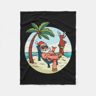 Christmas On The Beach Christmas In July Fleece Blanket