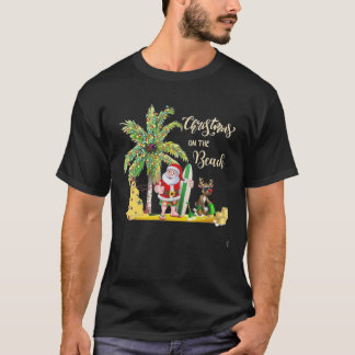 Christmas On The Beach Funny Tropical Christma T-Shirt