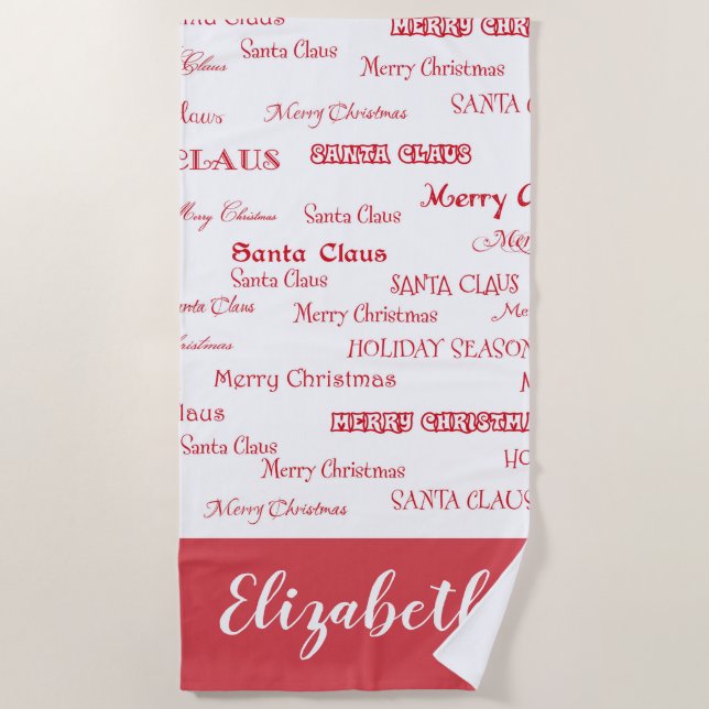 Christmas on the Beach Towel (Front)