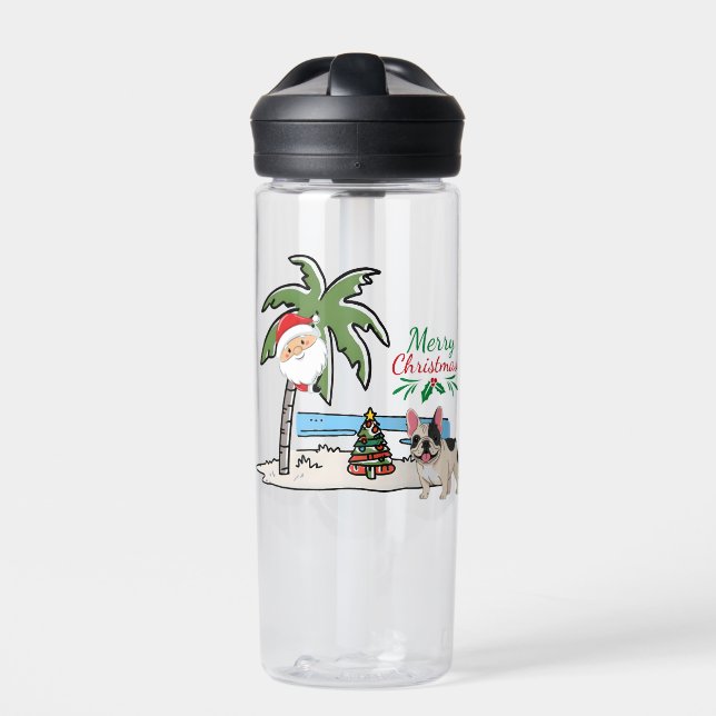 christmas on the beach water bottle (Front)