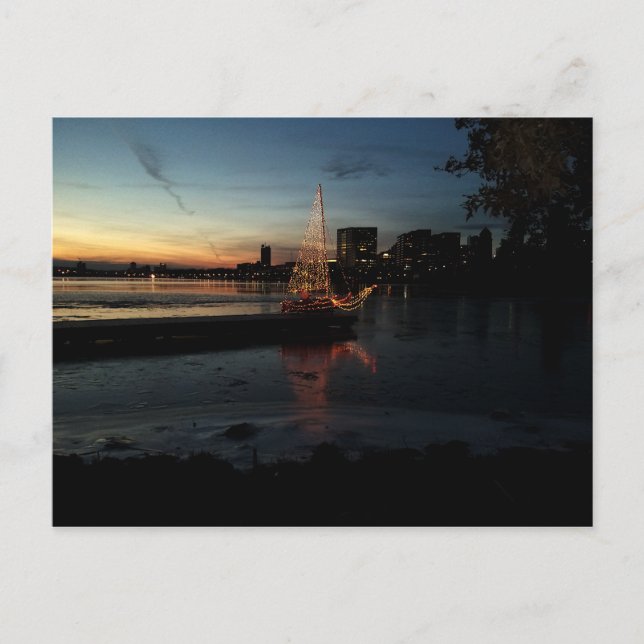 Christmas on the Charles Holiday Postcard (Front)