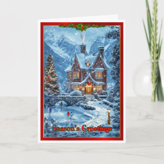 Christmas on the family pond card