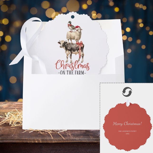 Christmas on the Farm Barnyard Animal Tree Decoration Card (Creator Uploaded)