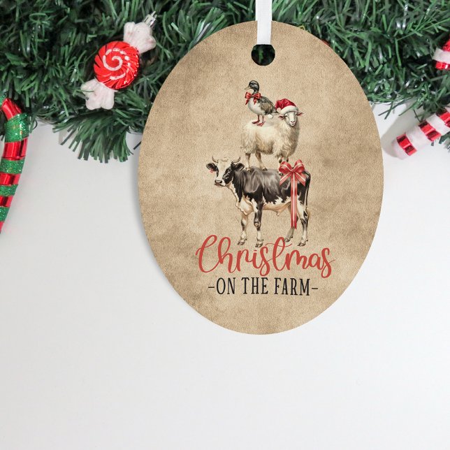 Christmas on the Farm Cow Goat and Duck Metal Tree Decoration (Creator Uploaded)