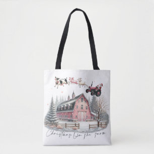Christmas on the Farm,Merry Christmas Tote Bag