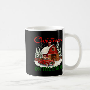 Christmas On The Farm Shirt Vintage Red Truck Barn Coffee Mug