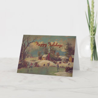Christmas on the Farm Vintage Greeting Card