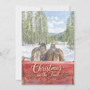 Christmas on the Trail Equestrian Winter Holiday Card