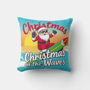 Christmas on the Waves Santa Design Cushion