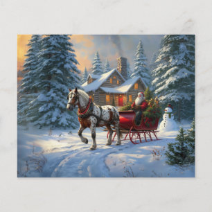 Christmas One-horse Sleigh Santa