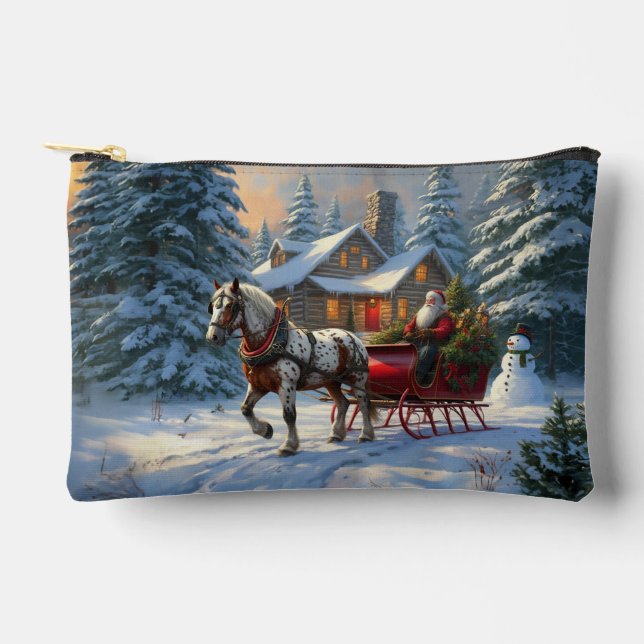 Christmas One-horse Sleigh Santa Accessory Pouch (Front)